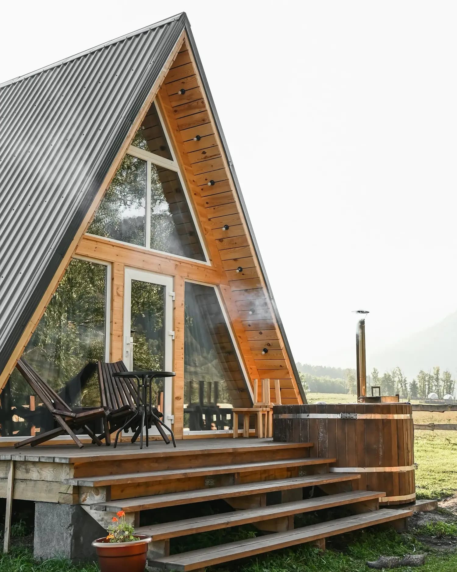 Дом A-frame с панорамным остеклением